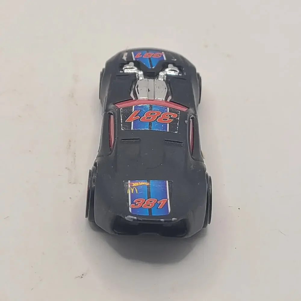 Hot Wheels Car 381 Stickers McDonalds Happy Meal Toy 2009 Black Red Blue